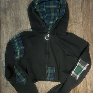 Cropped zip up hoodie